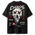 Reborn Chaos Oversized T-Shirt – No Rules Skull Graphic Tee