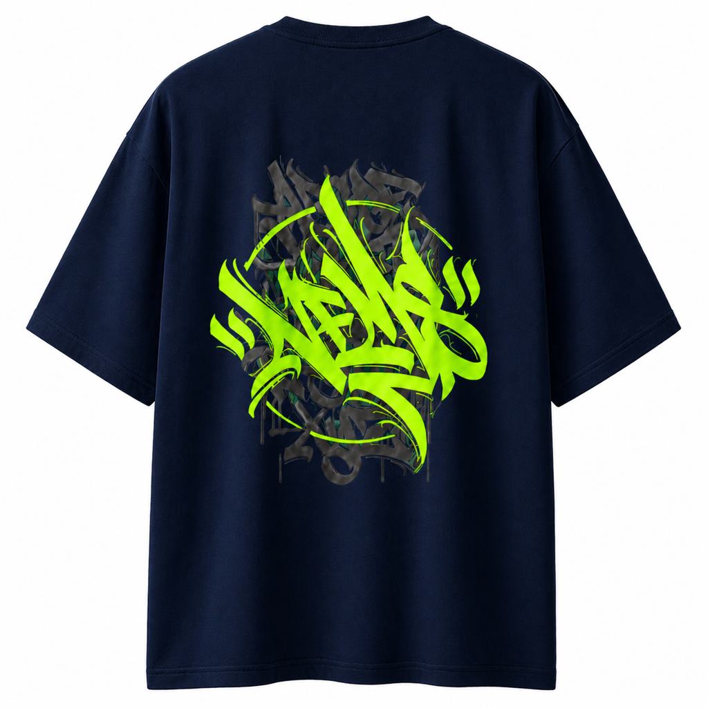 Graffiti Streetwear T-Shirt – Neon Green Tag Graphic Tee | Urban Aesthetic Unisex Shirt