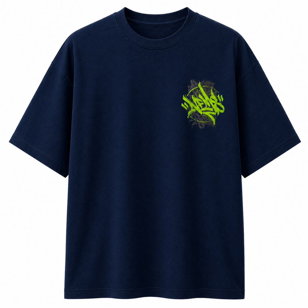 Graffiti Streetwear T-Shirt – Neon Green Tag Graphic Tee | Urban Aesthetic Unisex Shirt