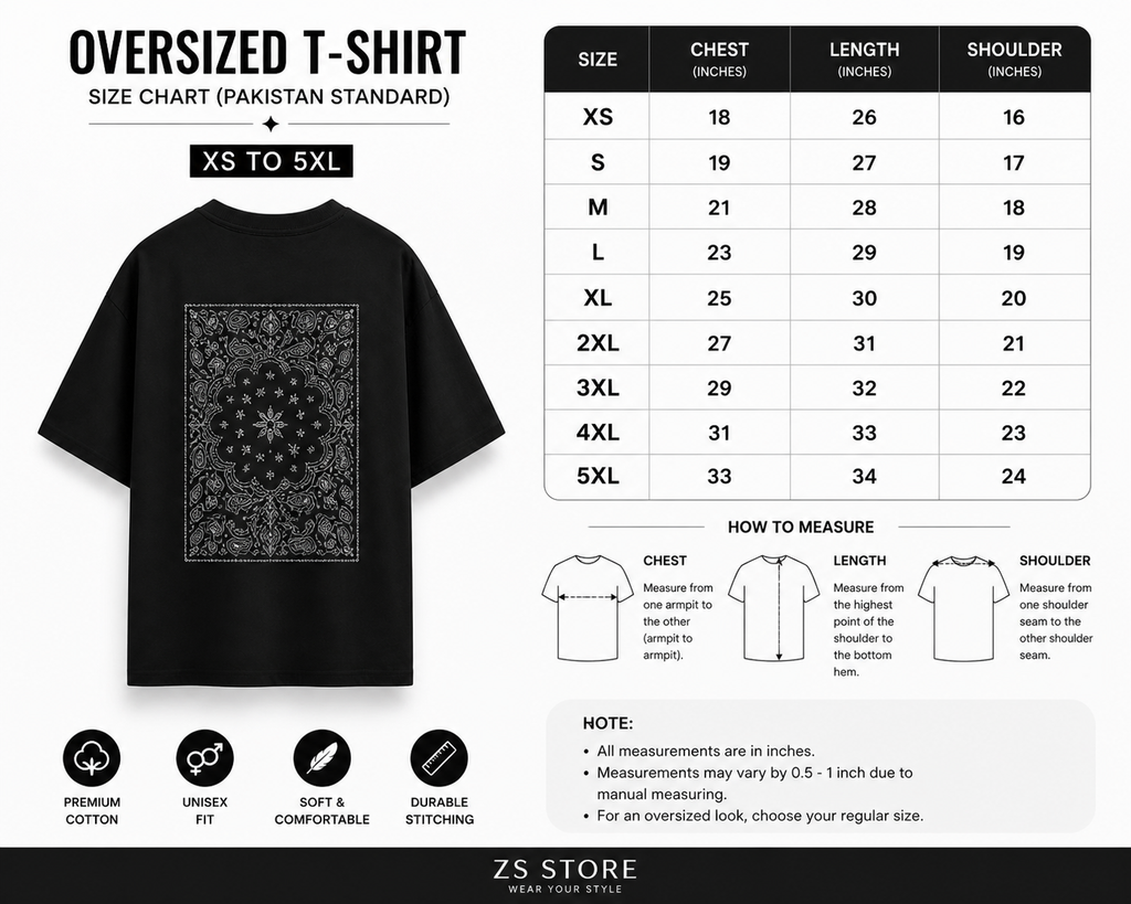 Midnight Bandana Oversized T-Shirt – Minimal Streetwear Graphic Tee