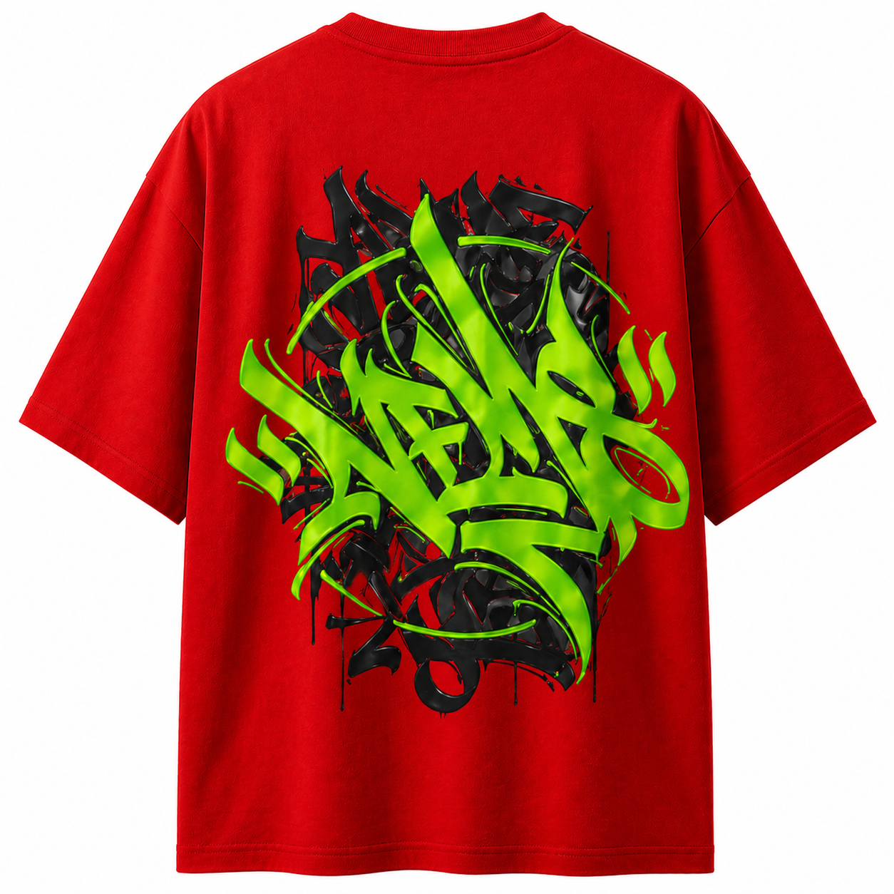 Graffiti Streetwear T-Shirt – Neon Green Tag Graphic Tee | Urban Aesthetic Unisex Shirt
