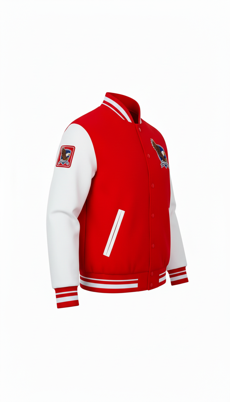 Red White Varsity Jacket Men