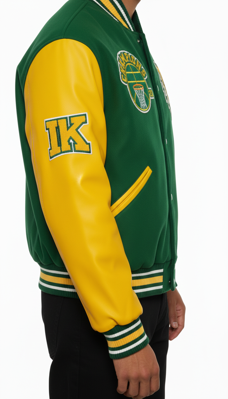Green & Yellow Varsity Jacket