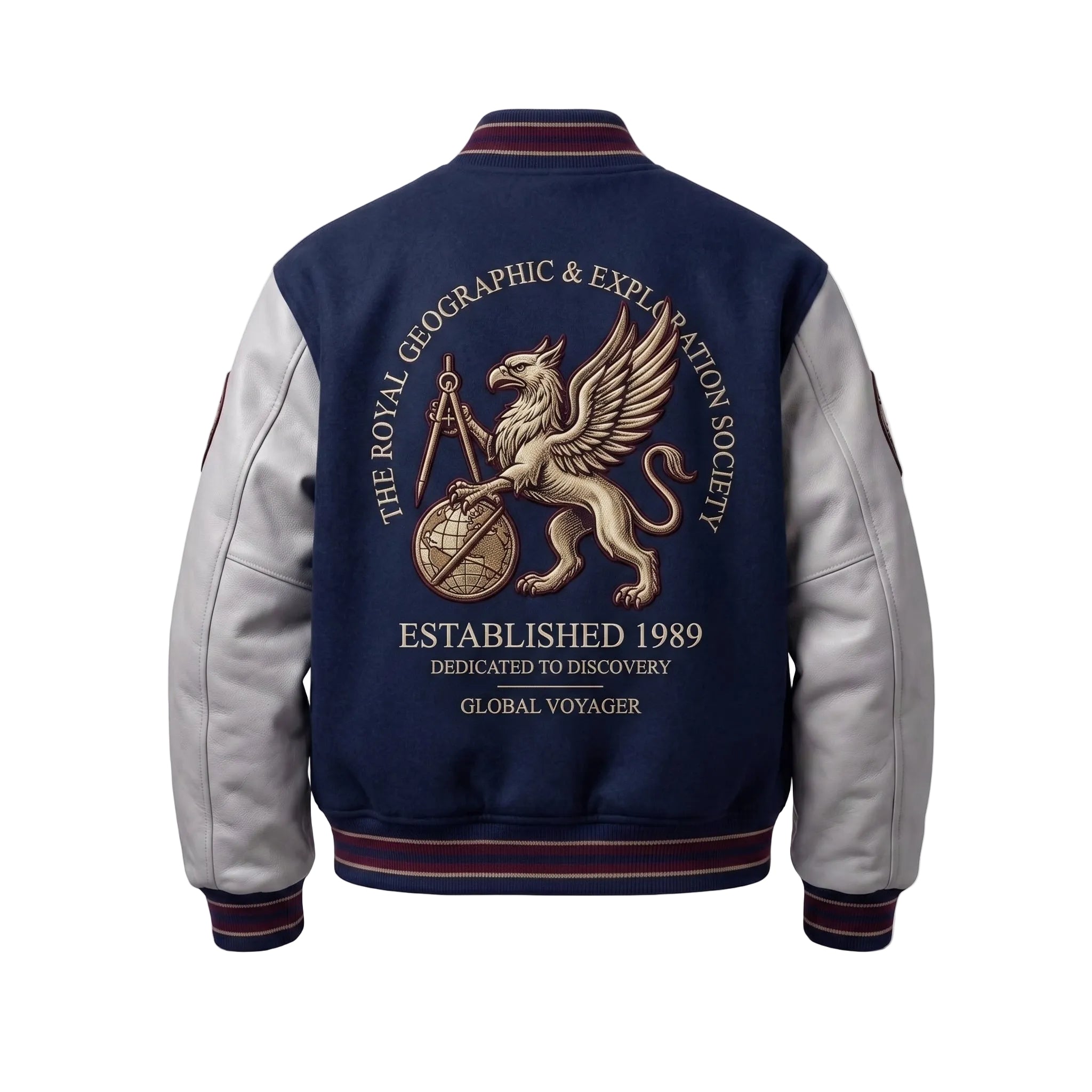 Global Explorer Custom Varsity Jacket - Royal Geographic Edition