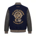 The Astra Academy "Cosmonautics" Varsity Jacket – Premium Navy Wool & Leather Space Bomber