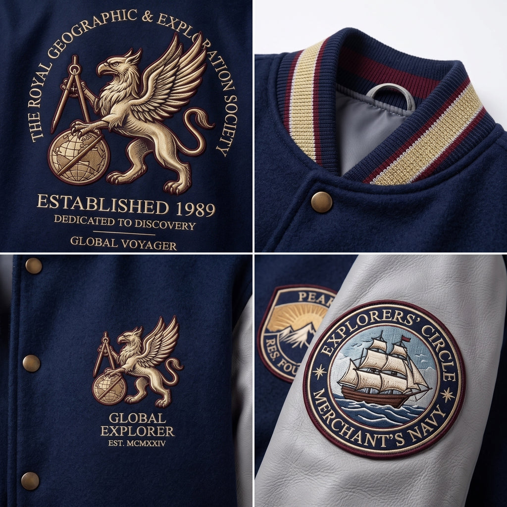 Global Explorer Custom Varsity Jacket - Royal Geographic Edition