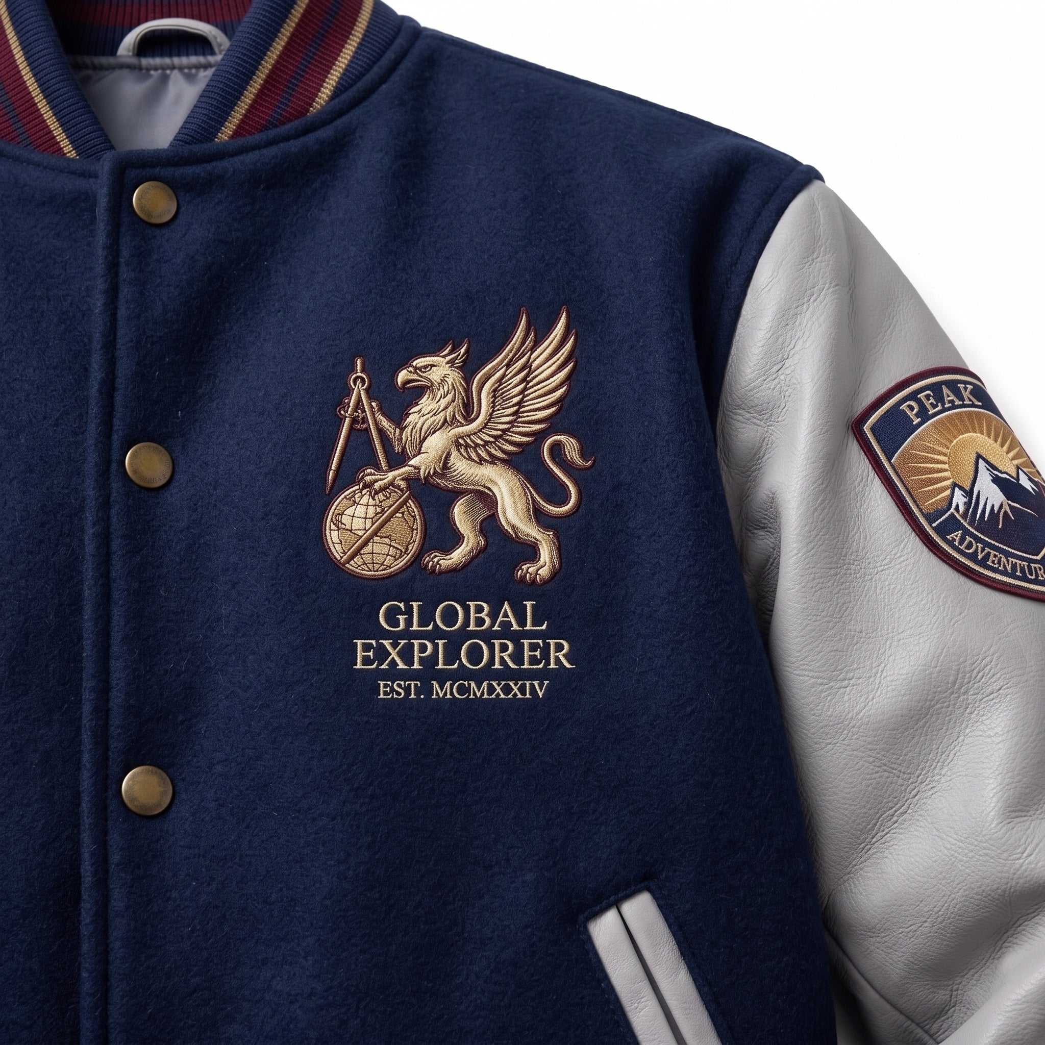 Global Explorer Custom Varsity Jacket - Royal Geographic Edition