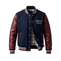 Aethelred Legacy Premium Varsity Jacket - Navy Wool & Burgundy Leather