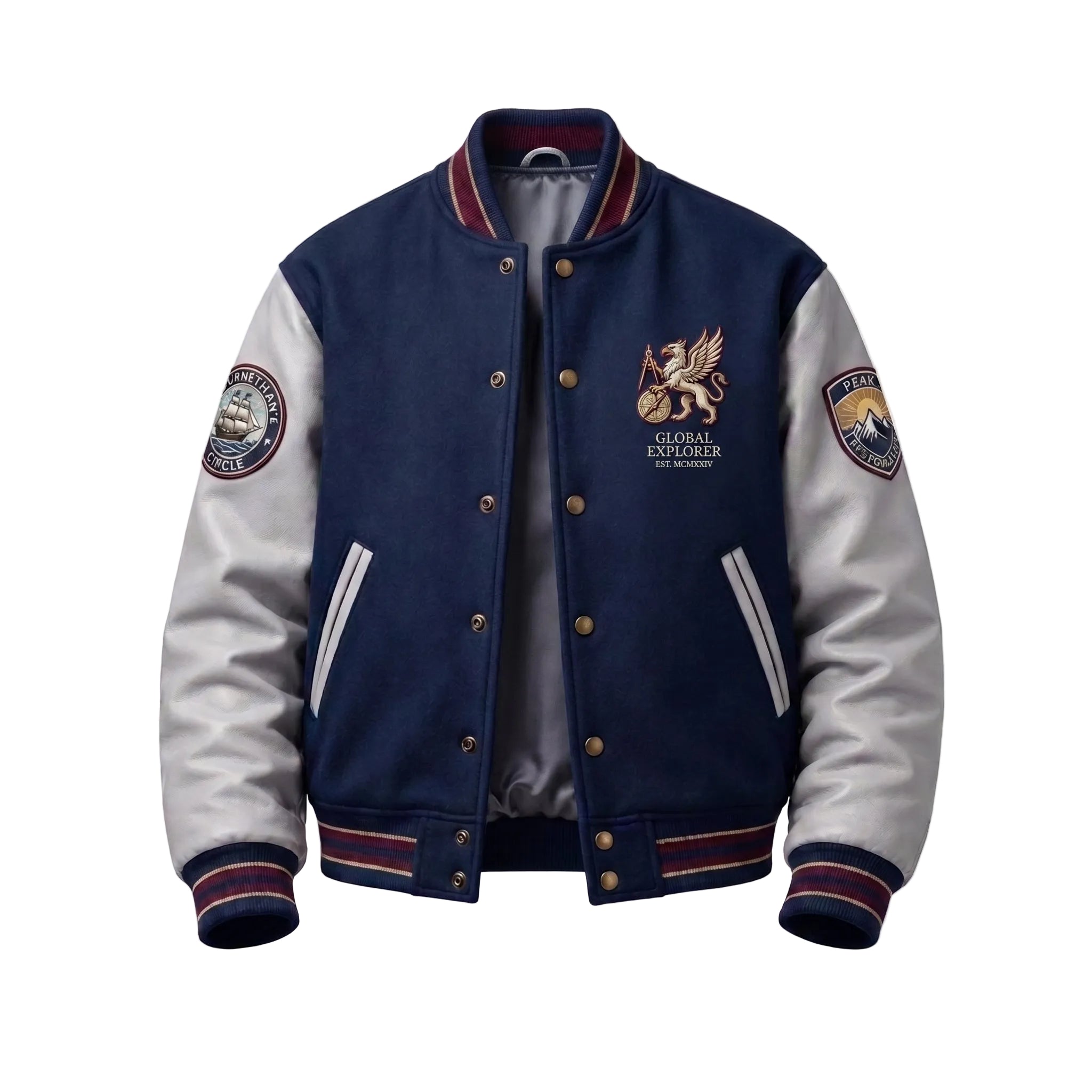 Global Explorer Custom Varsity Jacket - Royal Geographic Edition
