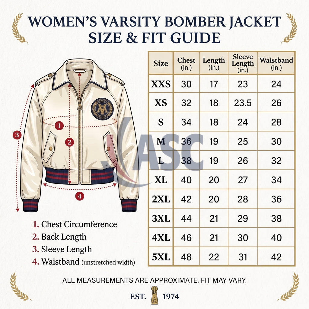 Off-White Satin Cropped Varsity Jacket - Marion Valley Collegiate Bomber