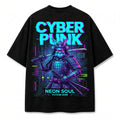 Men's Futuristic Samurai Back-Print T-Shirt | Oversized Streetwear
