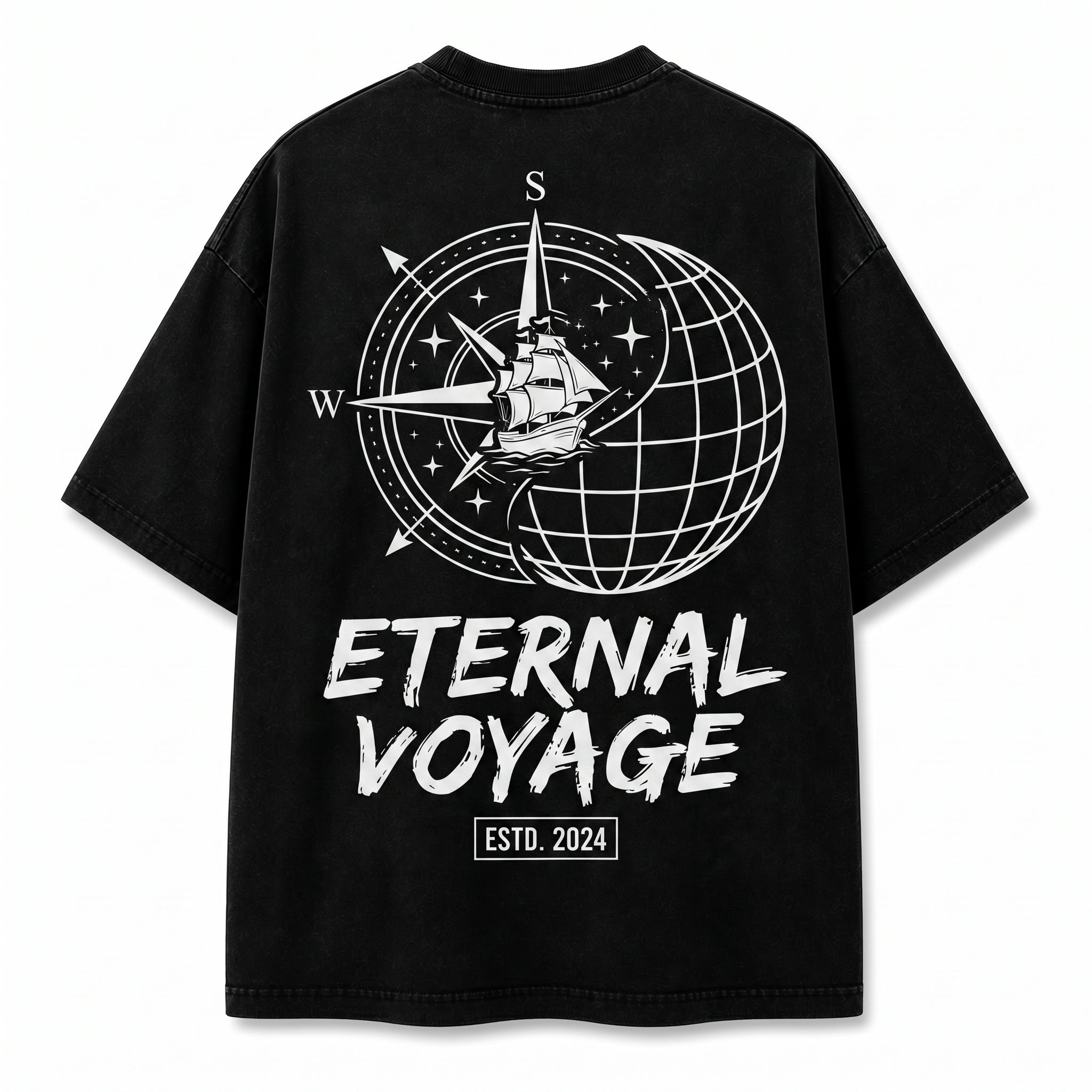 Men's Streetwear Maritime Graphic Shirt | Front & Back Print