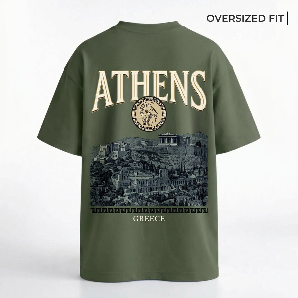 Athens Cityscape Oversized Graphic Tee