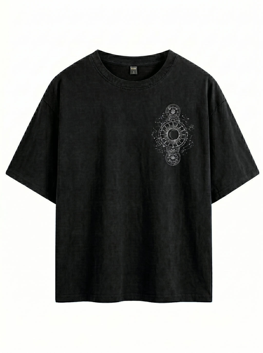 Celestial Sun & Moon Oversized Vintage Wash Tee
