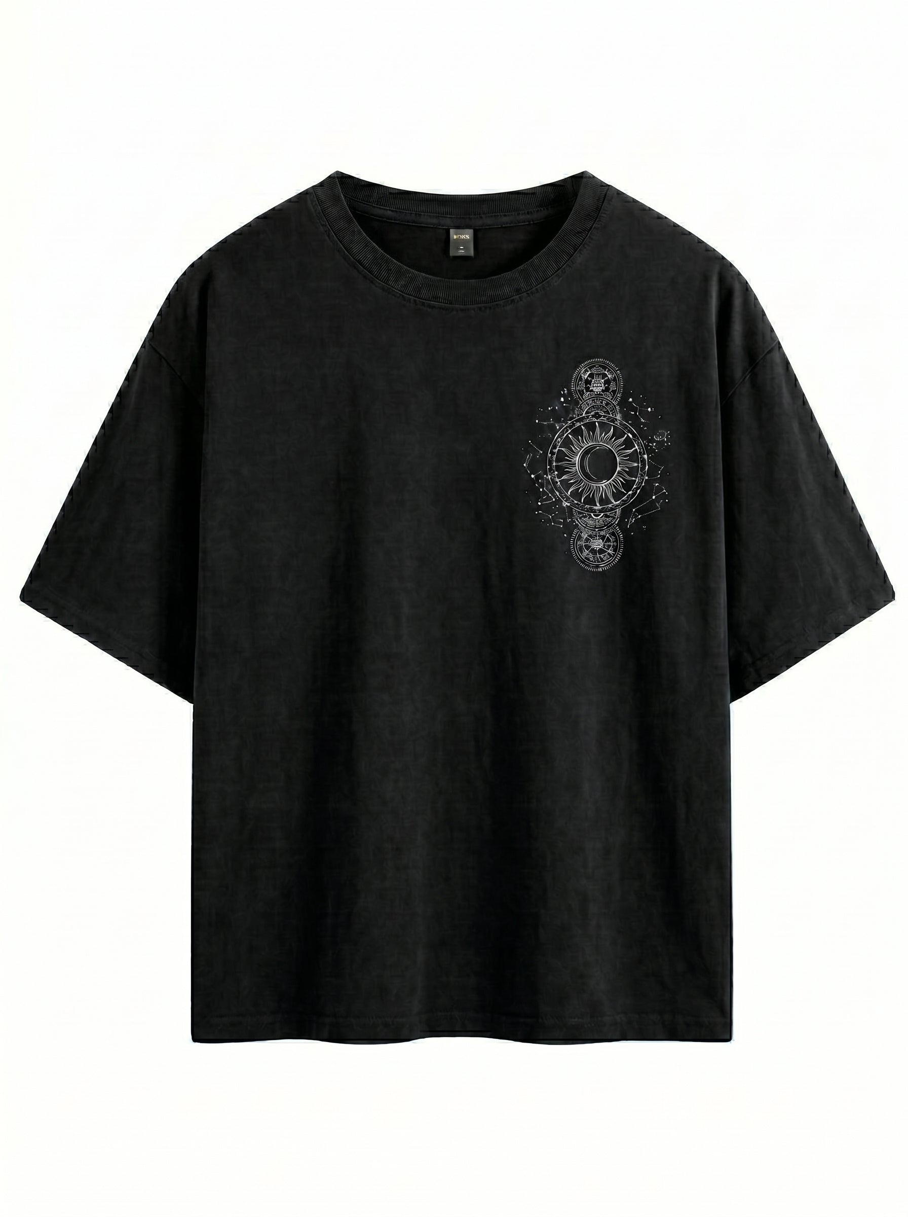 Celestial Sun & Moon Oversized Vintage Wash Tee