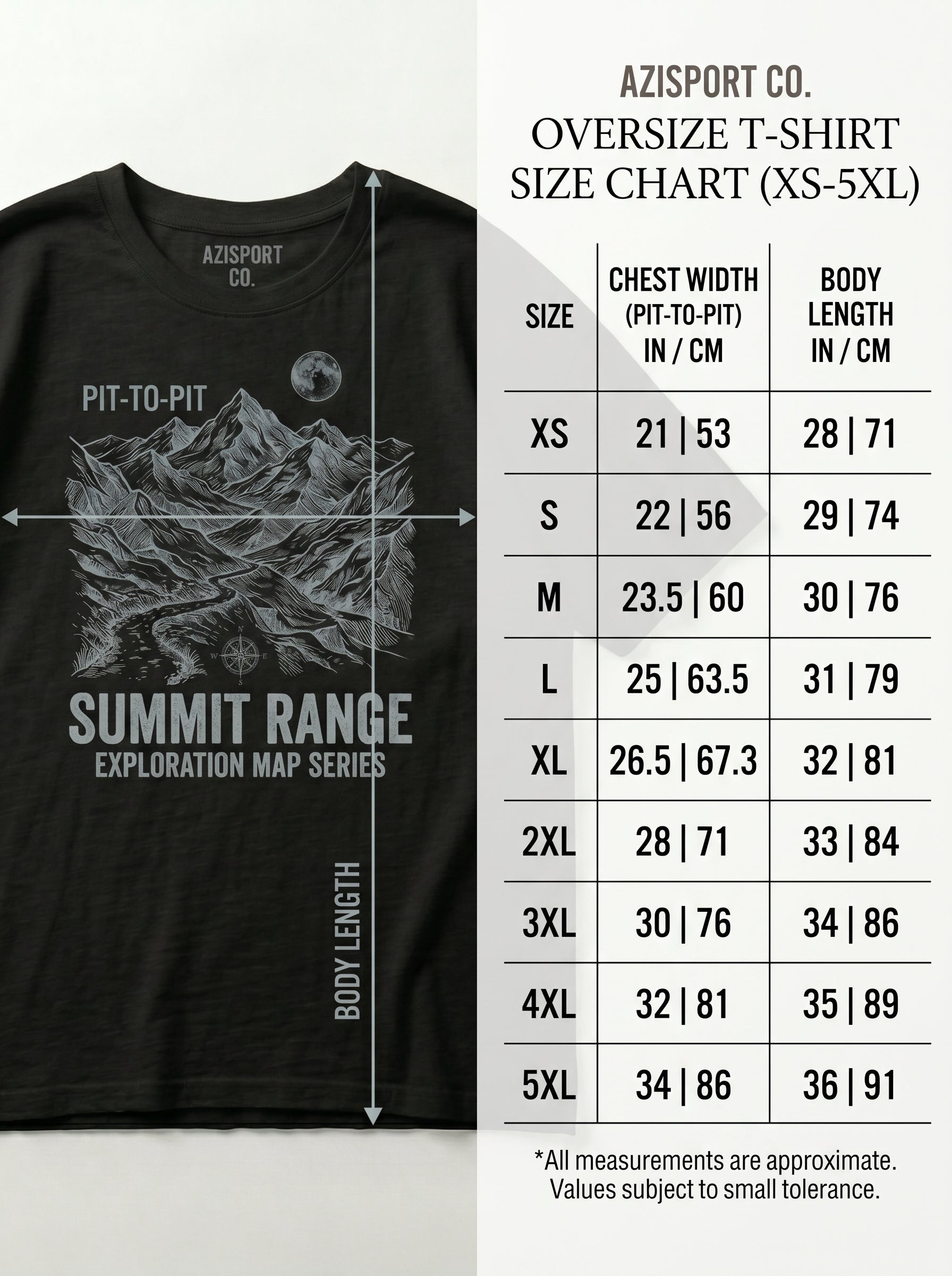 Summit Range Oversized Graphic Tee | Minimalist Mountain Line Art