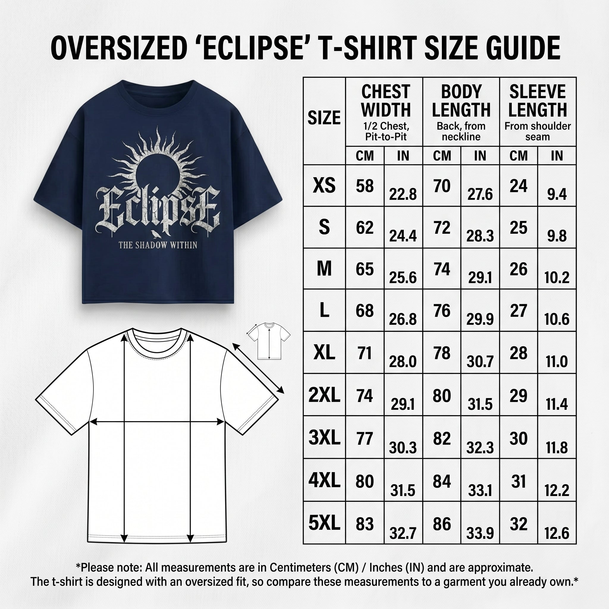 Eclipse "Shadow Within" Oversized Graphic Tee
