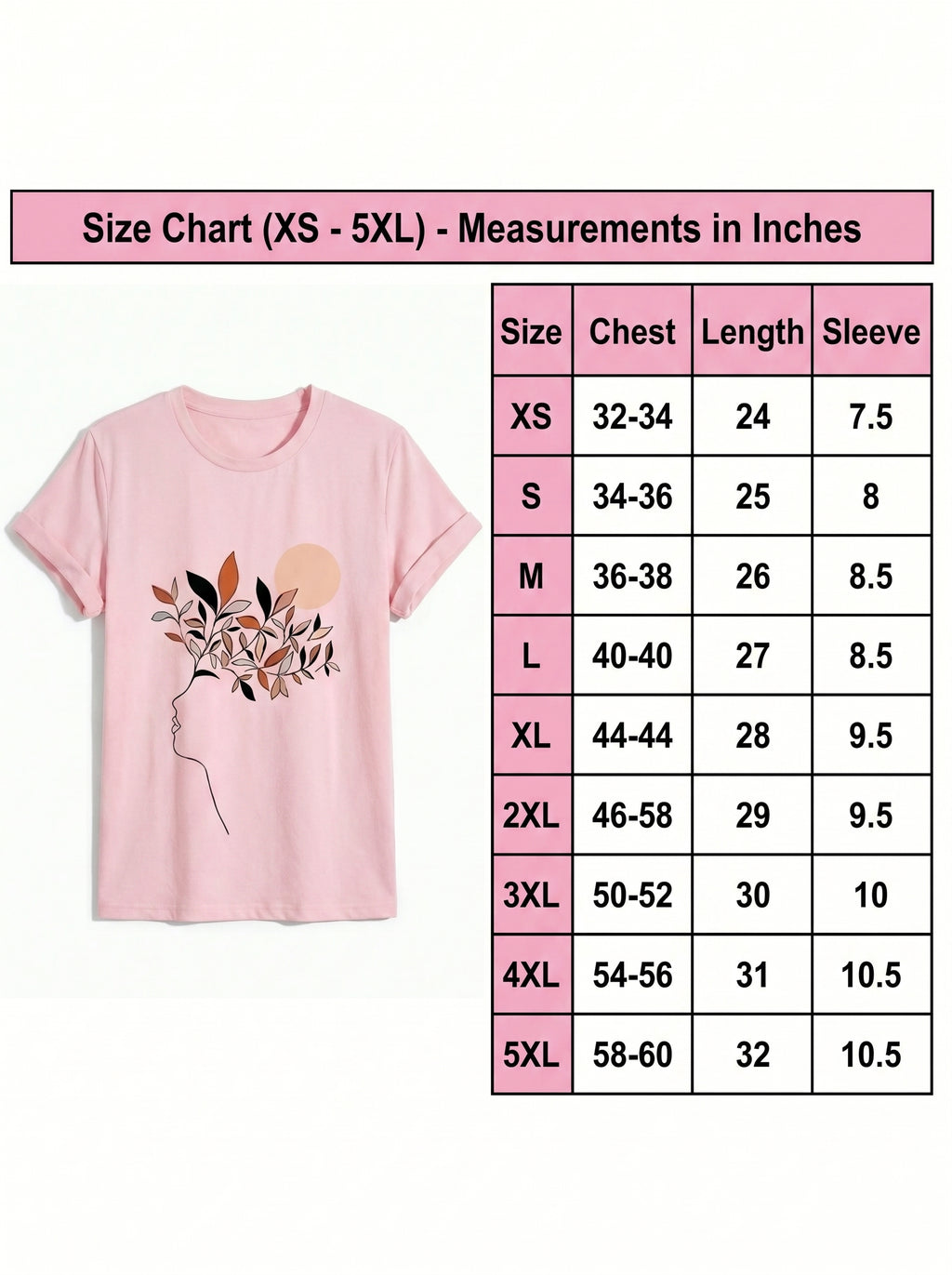 Women's Continuous Line Face & Leaves Graphic Shirt | Classic Fit