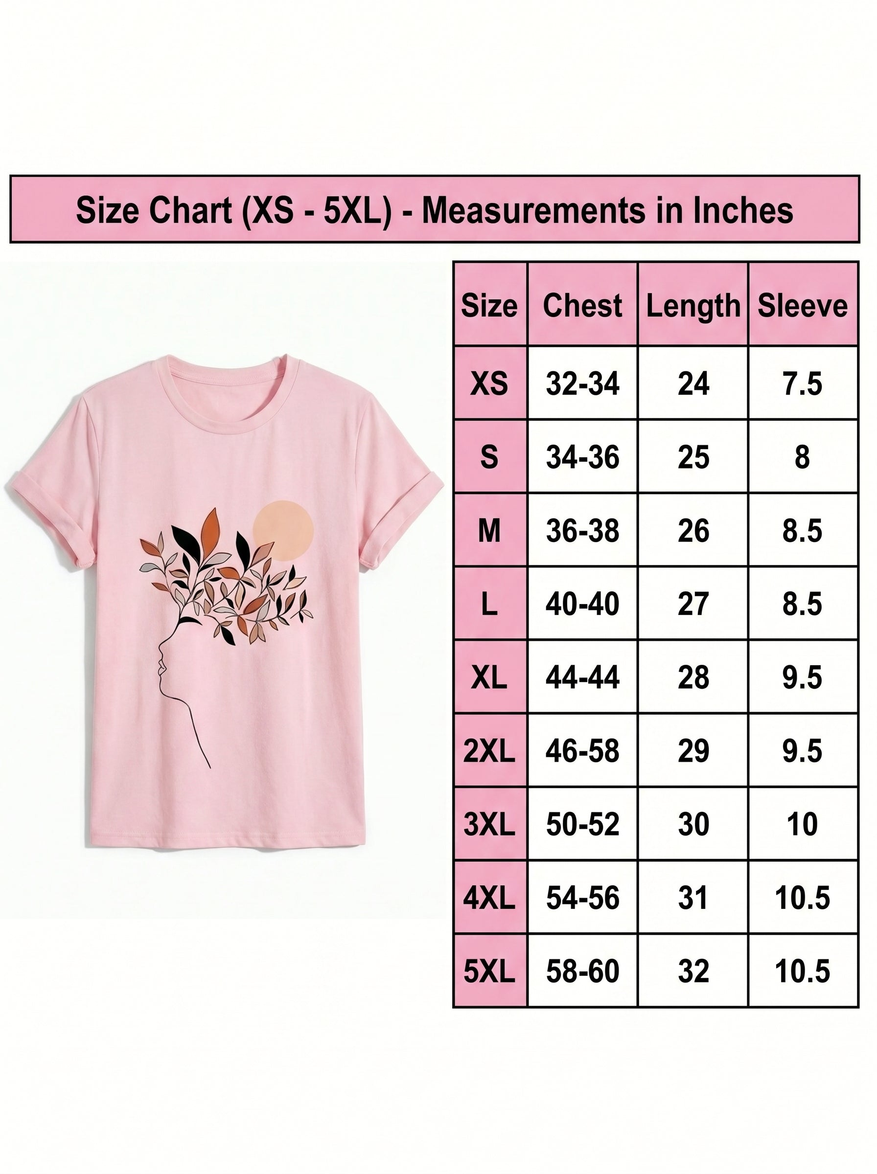 Women's Continuous Line Face & Leaves Graphic Shirt | Classic Fit