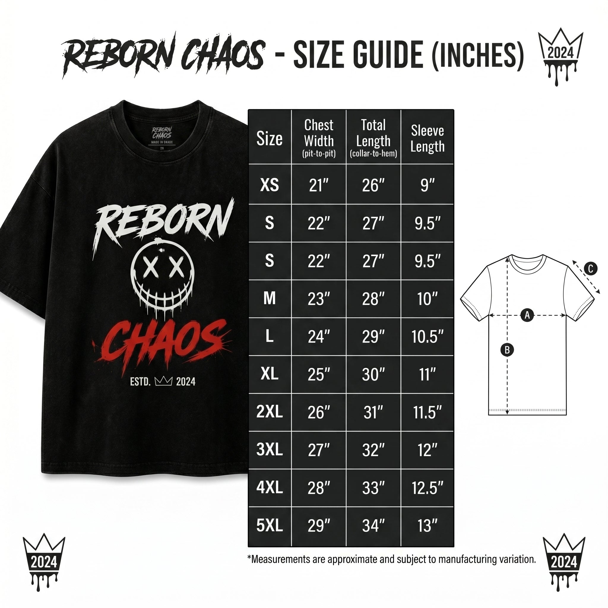 Reborn Chaos Oversized 100% Cotton Tee