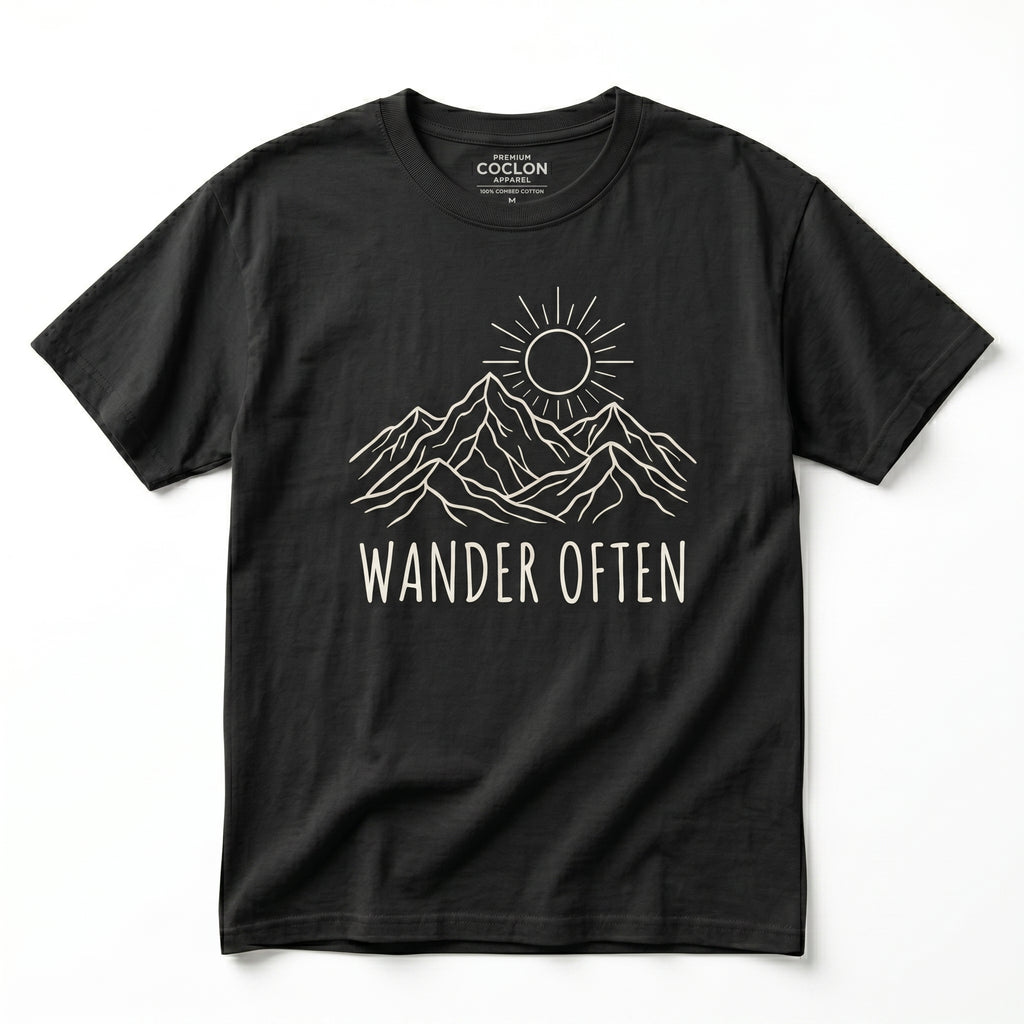 Wander Often Minimalist Mountain Graphic Tee