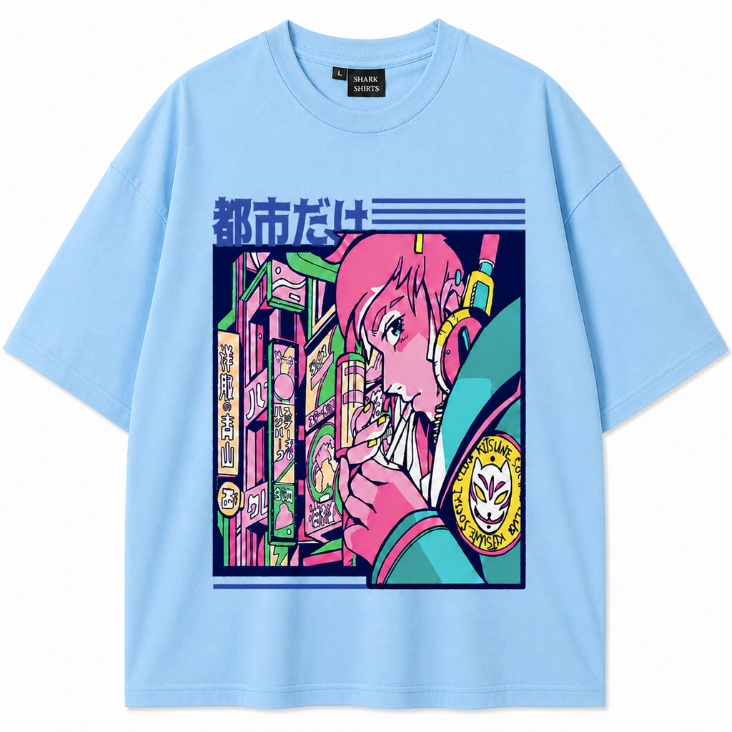 Neo Tokyo Streetwear Graphic T-Shirt – Anime Aesthetic Unisex Tee