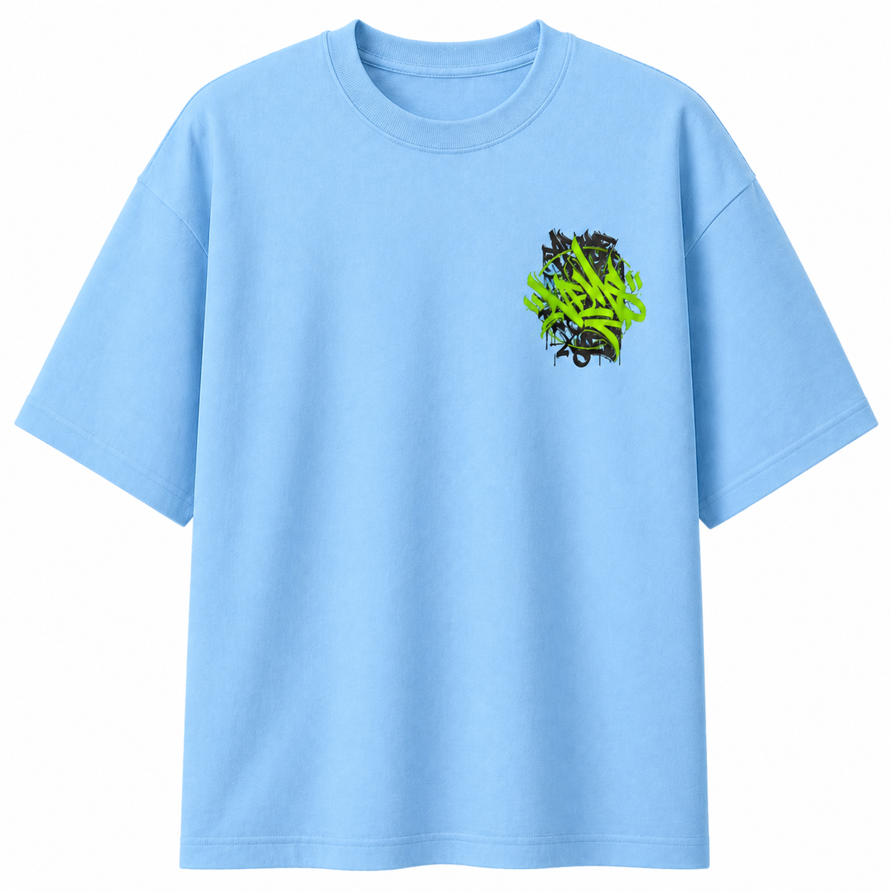 Graffiti Streetwear T-Shirt – Neon Green Tag Graphic Tee | Urban Aesthetic Unisex Shirt