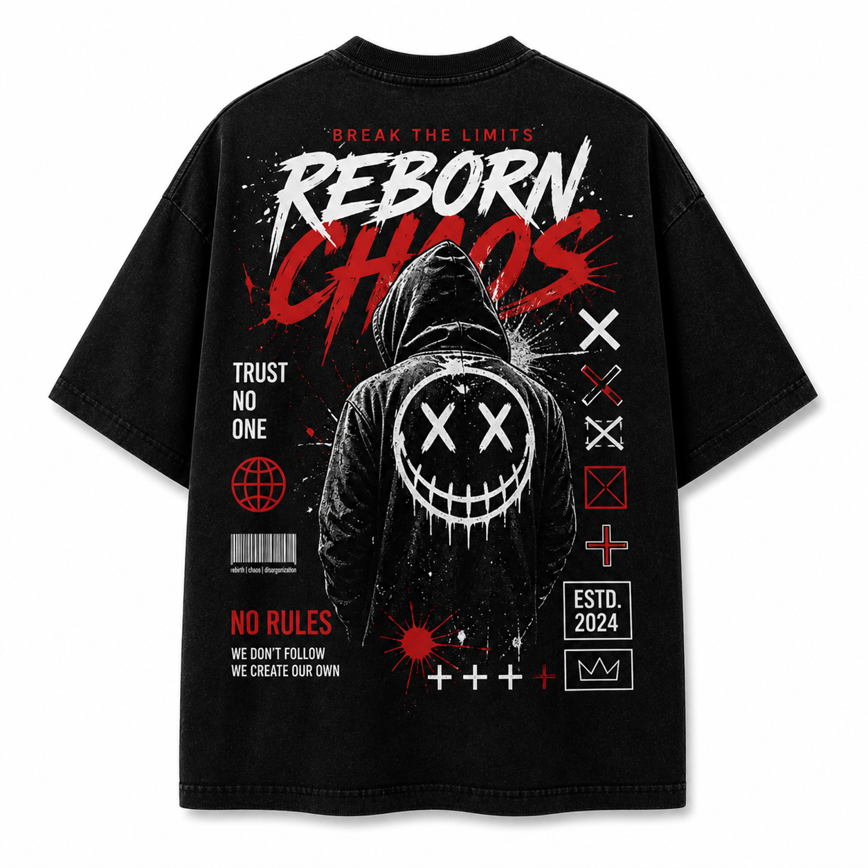 Reborn Chaos Oversized T-Shirt – Break The Limits Streetwear Tee