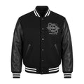 Custom Black Letterman Varsity Jacket Genuine Leather Sleeves Wool Body, Freq Sync