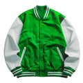 Classic Letterman Varsity Jacket, Wool Body Leather Sleeves, Retro College Style