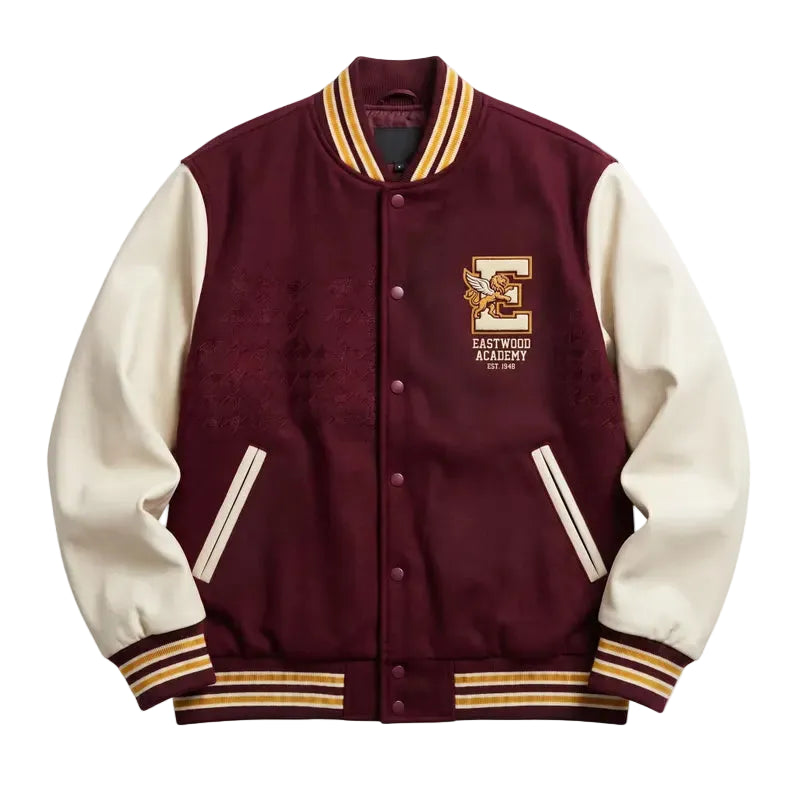 Custom Embroidered Varsity Jacket, Eastwood Academy Letterman Jacket, Vintage