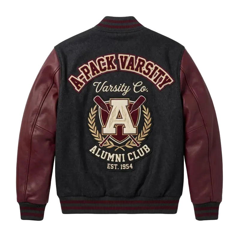 Custom Embroidered A-Pack Varsity Alumni Club Jacket, Retro Wool-Blend Bomber