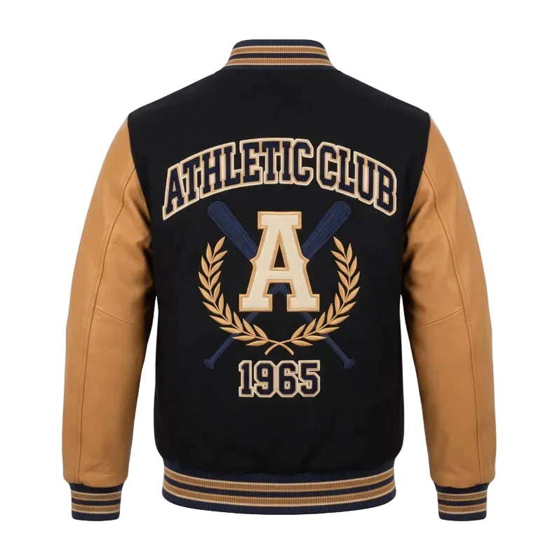 Custom Embroidered Athletic Club Varsity Jacket, 1965 Letterman Jacket
