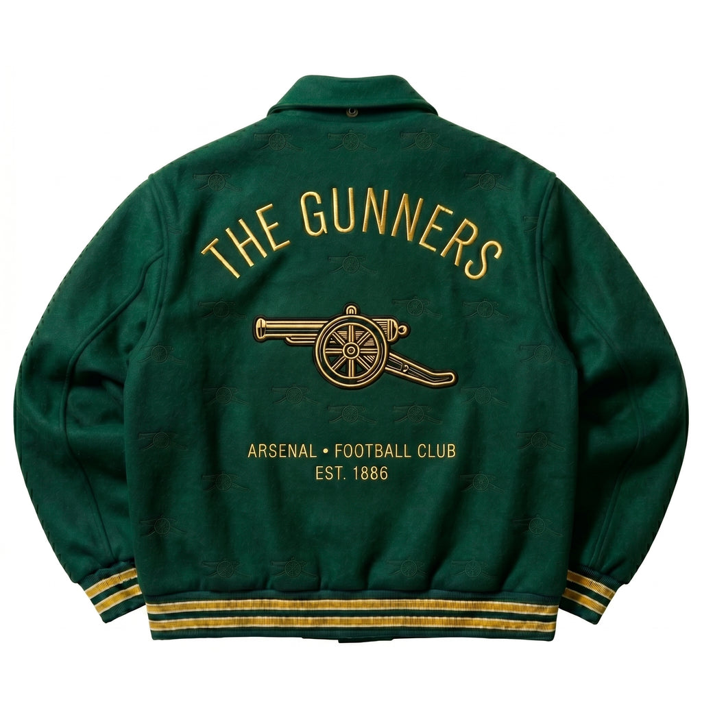 ASC The Gunners Green Varsity Jacket | 100 % Cotton Arsenal Football Coat