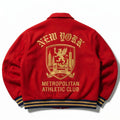 New York Athletic Club Varsity Jacket | Red Letterman Coat