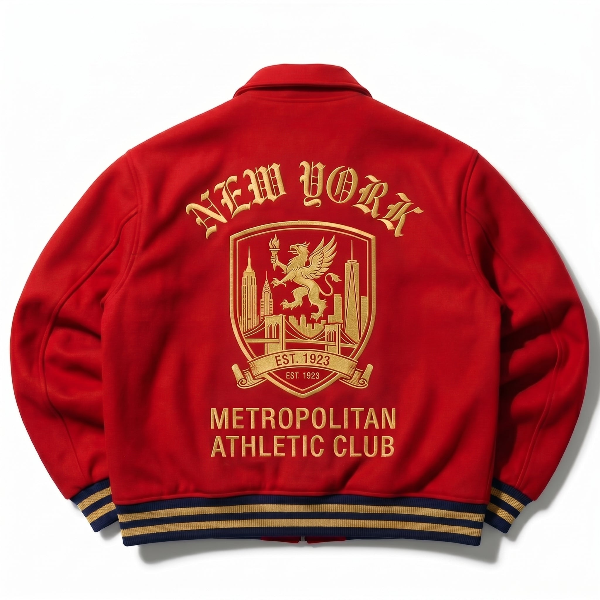 New York Athletic Club Varsity Jacket | Red Letterman Coat