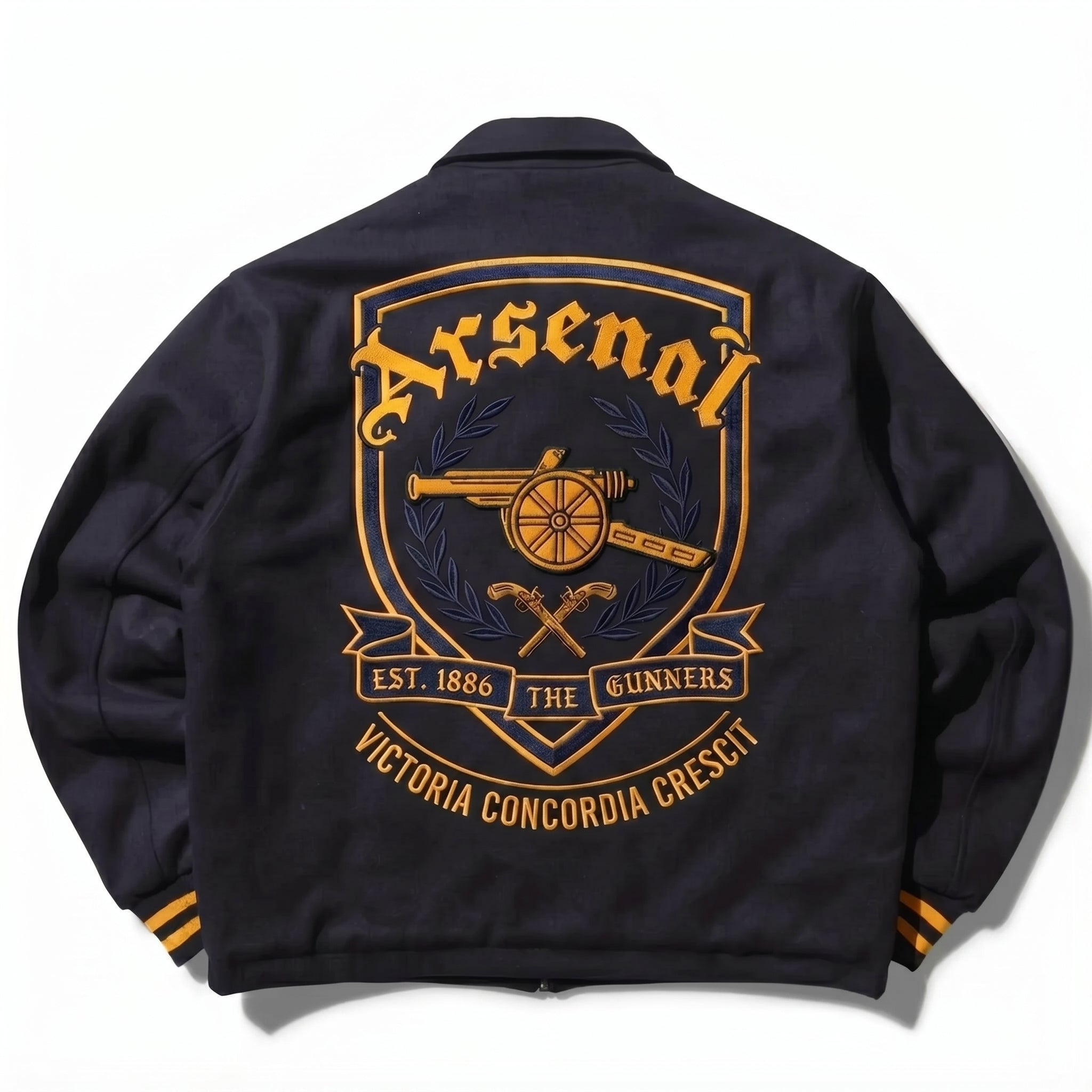 ASC Arsenal Gunners Varsity Jacket | Classic Football Bomber Coat | 100% Cotton Streetwear Outerwear