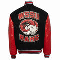 Men's Black Red Varsity Letterman Bomber Jacket – WSSU Rams Apparel