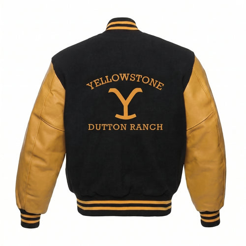 Black & Gold Varsity Jacket | Vintage Streetwear Coat