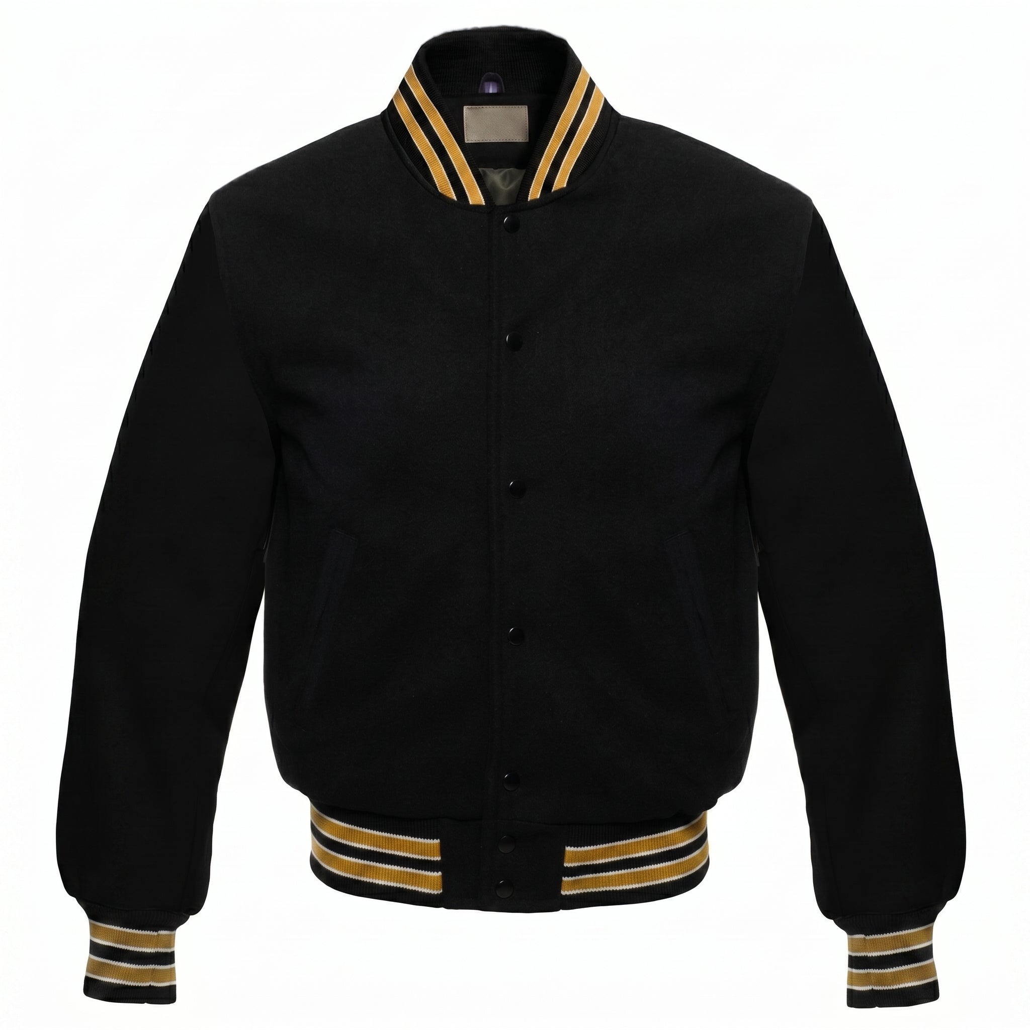 Black Varsity Jacket Minimalist Bomber | Classic College  Men Women | Streetwear Jacket | Plain Custom