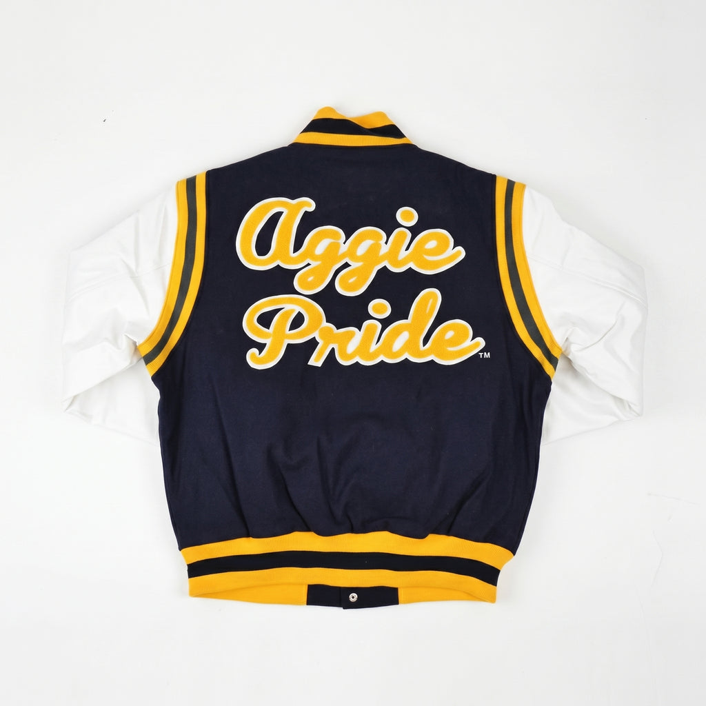 Men’s Navy & Yellow Varsity Jacket | College Letterman Bomber Jacket