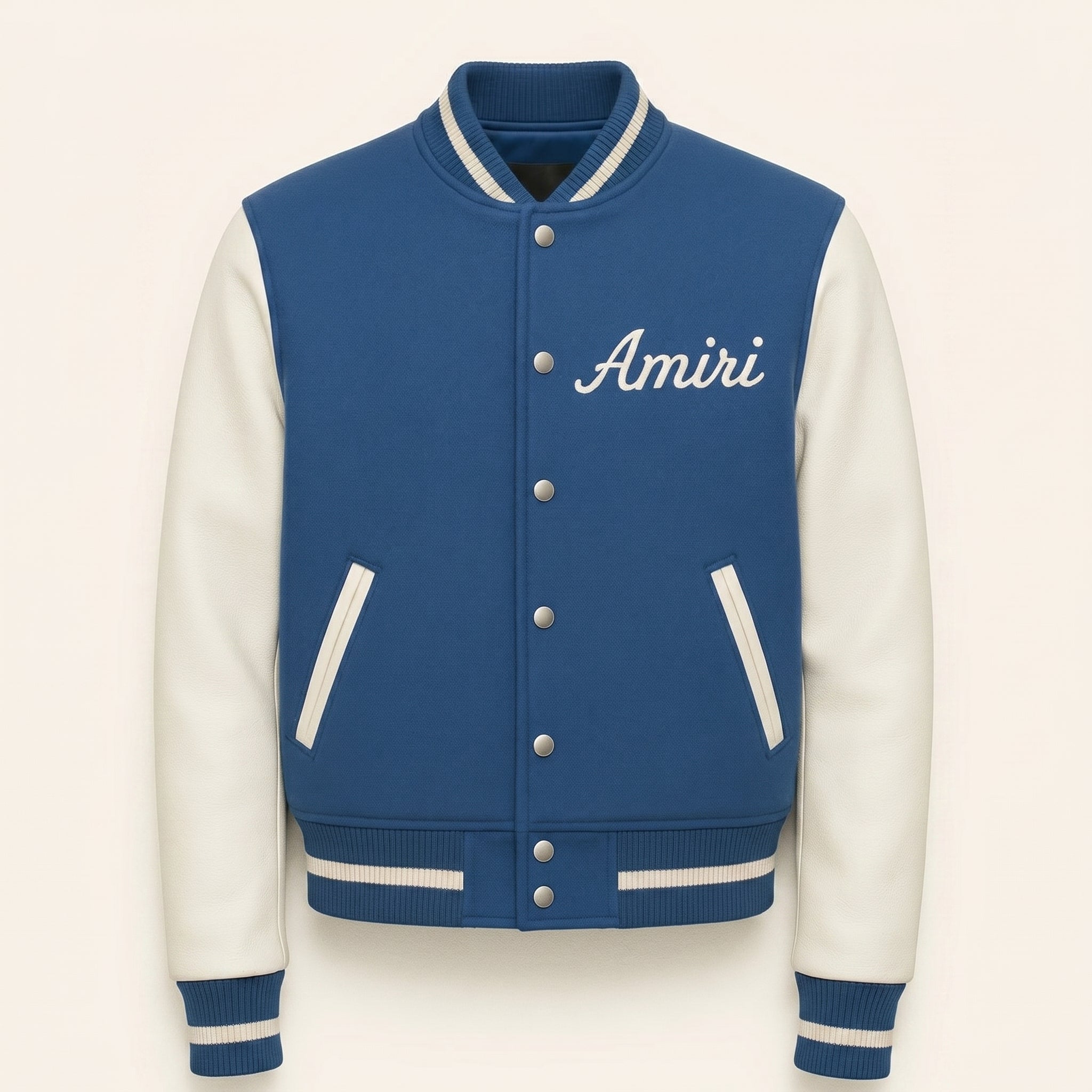 Blue Varsity Jacket Men Women | Letterman Jacket White Sleeves | Custom Name
