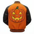 Halloween Pumpkin Varsity Jacket – Orange & Black Letterman Jacket