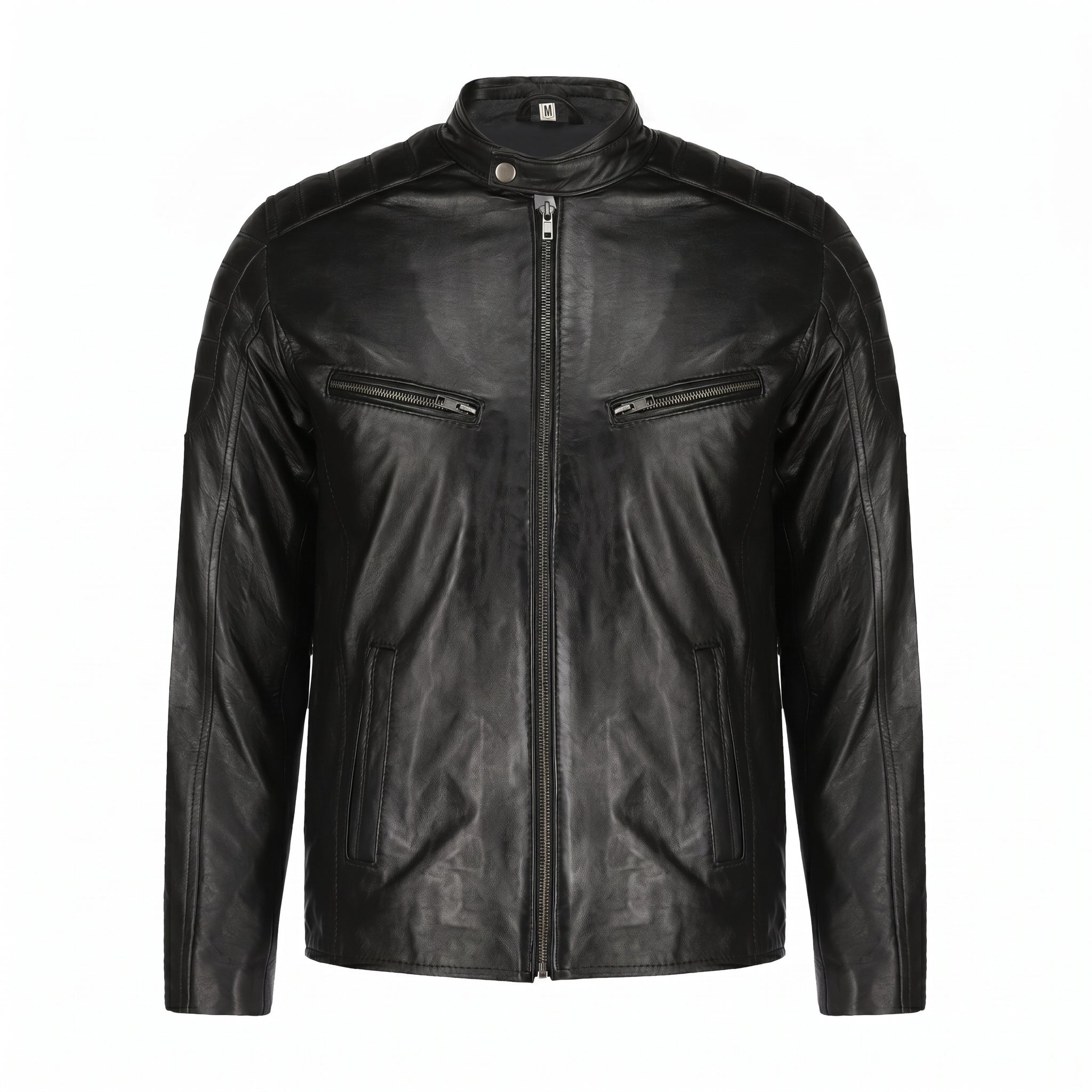 men leather jacket I Slim Fit Black Motorbike Jacket
