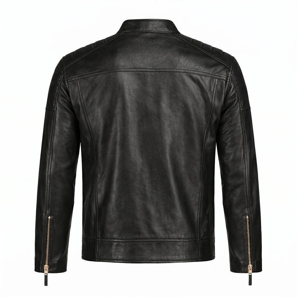 men leather jacket I Slim Fit Black Motorbike Jacket