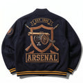 Navy & Gold Collared Varsity Coat