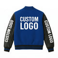 Custom Logo Varsity Jacket – Blue & Black Letterman Jacket