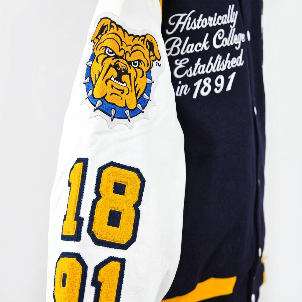 Men’s Navy & Yellow Varsity Jacket | College Letterman Bomber Jacket