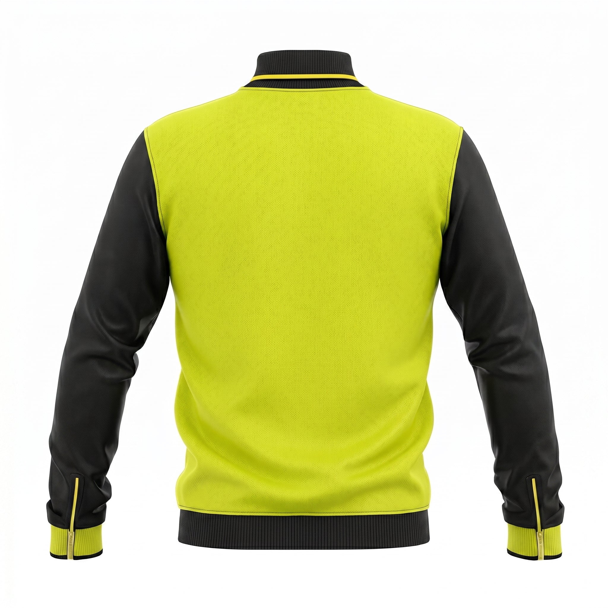 Neon Yellow Varsity Jacket Black Sleeves | Streetwear Bomber Jacket Men Women | Custom Logo College