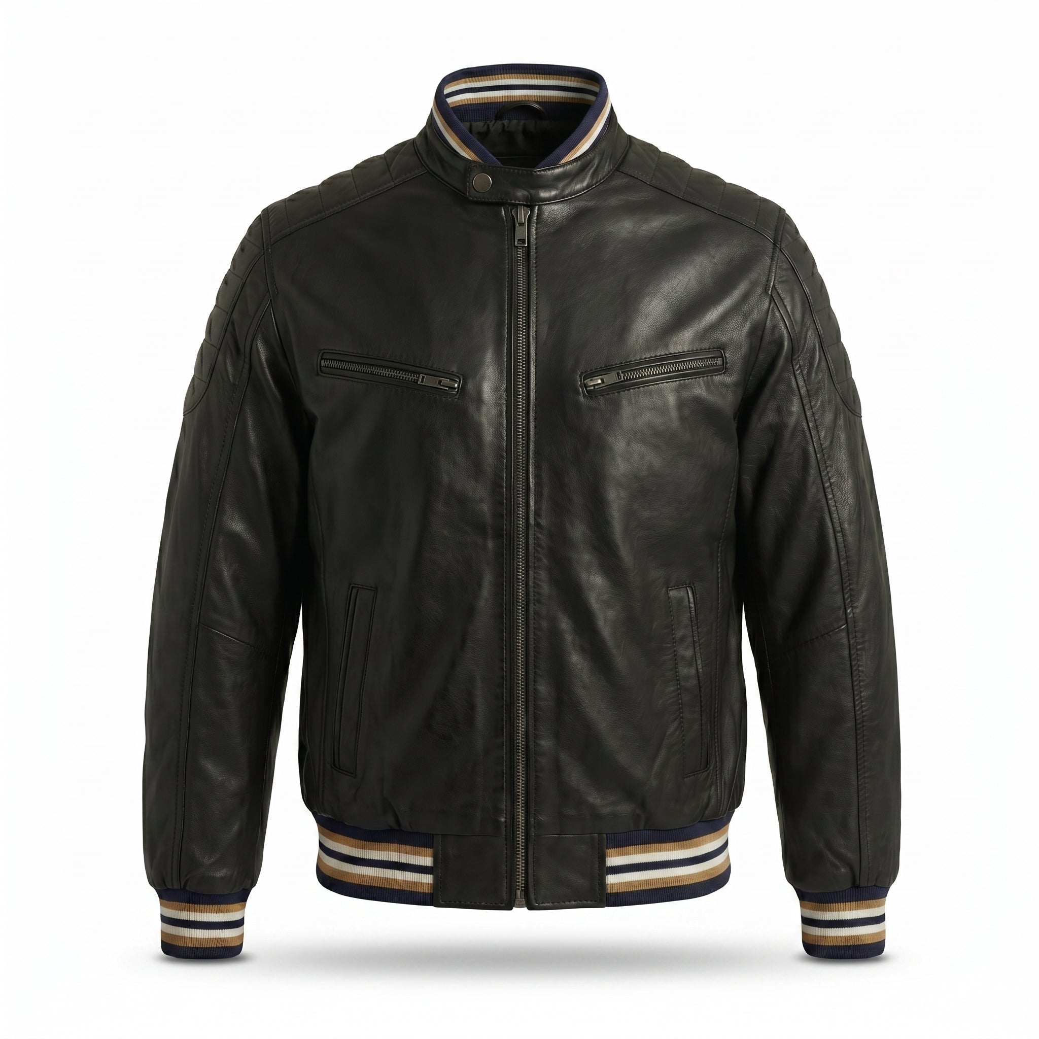 Slim Fit Biker Jacket | Luxury Streetwear Varsity Style